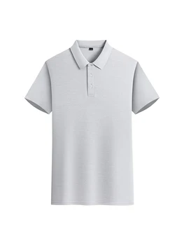 Летняя Горячая распродажа, Новая повседневная рубашка ПОЛО с короткими рукавами и отворотом, облегающая модная высококачественная брендовая мужская футболка