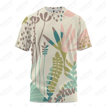 Летняя новая мужская футболка с растительным 3D принтом, мужская футболка в стиле отпуска, повседневная мужская футболка, модный тренд, мужская футболка