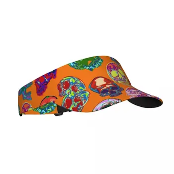 Летняя Солнцезащитная Шляпа С Регулируемым Козырьком, Защищающая от Ультрафиолета, Сверху Пустая Спортивная Солнцезащитная кепка с Разноцветными Черепами