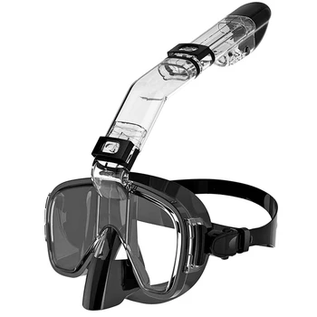Маска для дайвинга с защитой от запотевания, набор масок для подводного плавания с полностью сухой верхней частью Для свободного плавания Профессиональное снаряжение для подводного плавания Взрослые Дети