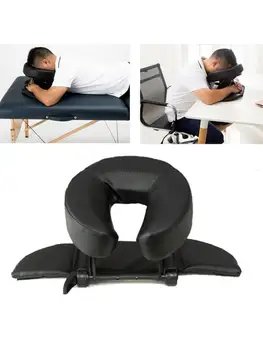 Массажная кровать с подушкой для лица, U-образная подушка, массажная подушка для шеи, регулируемая подушка для лица, физиотерапевтический подголовник