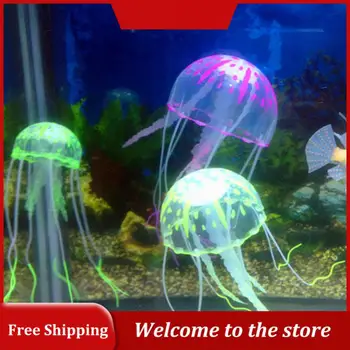 Медуза Подводное Живое Растение Искусственный Аквариумный Орнамент Аксессуары Светящаяся Медуза Водный Пейзаж Принадлежности Для Плавания Домашних Животных