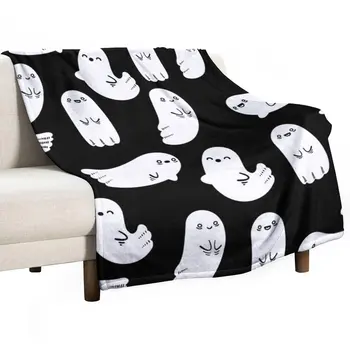Милое и жуткое черно-белое одеяло с привидениями, самое мягкое одеяло для кемпинга