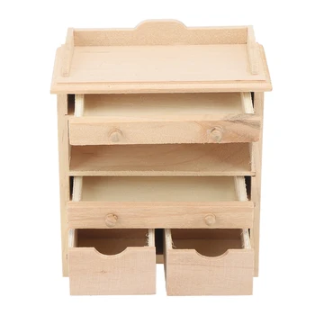 Мини-выдвижной шкаф Модель 1: 12 Кукольный домик Мебель из массива Дерева Подвеска DIY Миниатюрная Игрушка для украшения
