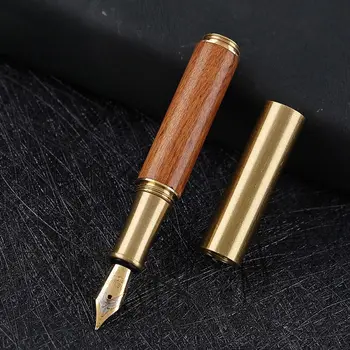 Мини-карманная авторучка из сандалового дерева, высококачественная изысканная деловая ручка для подписи, роскошная бизнес-авторучка для плавного письма