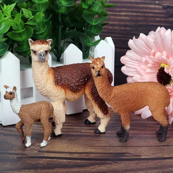 Миниатюры диких животных, Альпака, твердые имитационные модели, фигурки, домашний декор, Обучающая коллекция игрушек в зоопарке, украшения, подарки для детей