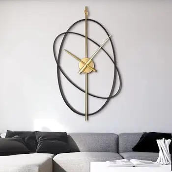 Минималистичные настенные часы для гостиной, Украшение дома, Металлические Часы, Современный дизайн, Подвесной Горож