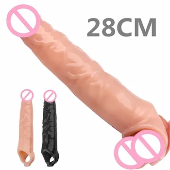 Многоразовый Большой рукав для пениса, Мужской Рукав для задержки увеличения пениса, Фиксирующий рукав для спермы для взрослых, Силиконовые Эротические Секс-игрушки