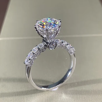Модное дизайнерское кольцо с когтями для женщин, Роскошное кольцо с микромощеным кристаллом циркона, Элегантные свадебные украшения для помолвки для влюбленных