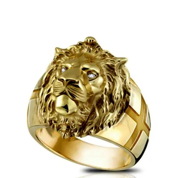Модное кольцо с головой льва, демонстрация властного мужского темперамента, кольцо для коктейльной вечеринки в стиле хип-хоп, Крутые ювелирные изделия, подарки Оптом