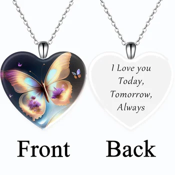 Модное ожерелье с подвеской в виде бабочки в форме сердца для мужчин и женщин в подарок друзьям