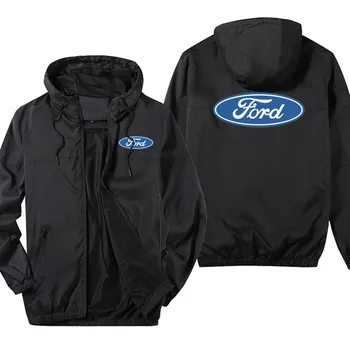 Модные мужские куртки для отдыха, спортивная одежда, топы, повседневная мужская дышащая куртка с логотипом Ford, мужская уличная куртка в стиле хип-хоп с капюшоном