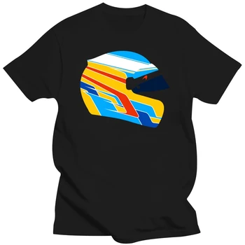 Модные футболки с изображением шлема Фернандо Алонсо, футболка Car Racinger, новая мужская футболка (1)