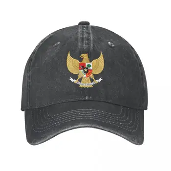Мужская бейсболка с эмблемой Индонезии, Выстиранная углем Джинсовая Классическая винтажная хлопчатобумажная шляпа для папы-дальнобойщика, Унисекс для взрослых