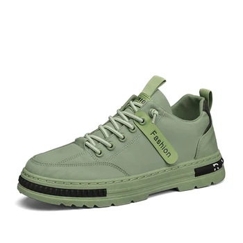Мужская вулканизированная обувь 2023, модные армейские зеленые парусиновые кроссовки для мужчин, удобные весенне-осенние молодежные кроссовки для скейтборда