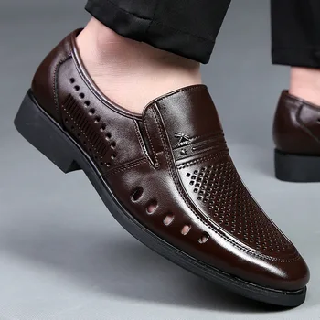 Мужская Кожаная Обувь Роскошные Дизайнерские Мужские Лоферы Ручной Работы, Мокасины, Дышащие Легкие Деловые Zapatos С Вырезами 2023