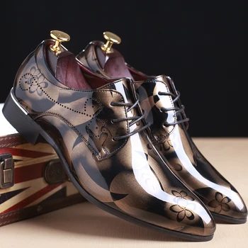 Мужская кожаная обувь с зеркальным отражением, Роскошная дизайнерская официальная обувь, кожаные туфли с цветочным узором, Туфли на шнуровке для свадебной вечеринки 37-48 A139