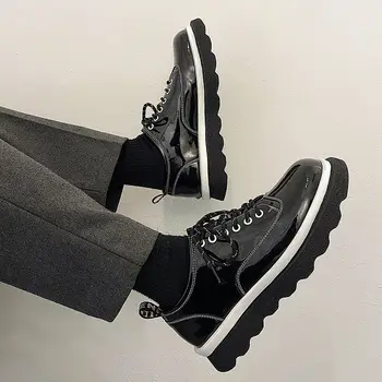 Мужская модная повседневная обувь, мужская рабочая обувь на толстой подошве, мужская Удобная уличная обувь на плоской подошве, оксфорды B67