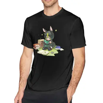 Мужская футболка Tighnari, топы из 100% хлопка, модные футболки с коротким рукавом и круглым вырезом Genshin Impact Games, графические футболки