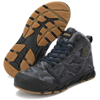 Мужские зимние ботинки, зимняя уличная обувь для прогулок, легкие кроссовки для мужчин, зимняя обувь, мужские походные ботильоны, обувь
