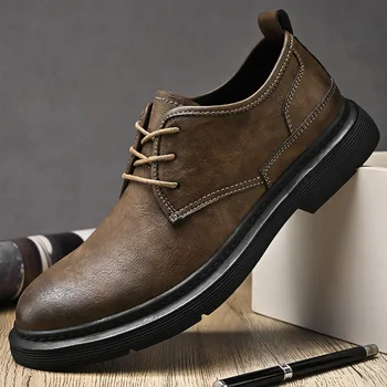 Мужские кожаные оксфордские удобные модельные туфли Originals на шнуровке, официальные деловые повседневные туфли-дерби для мужчин
