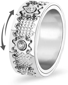 Мужские кольца с поворотным механизмом из нержавеющей стали, кольцо от беспокойства, Антистрессовые Модные украшения, аксессуары