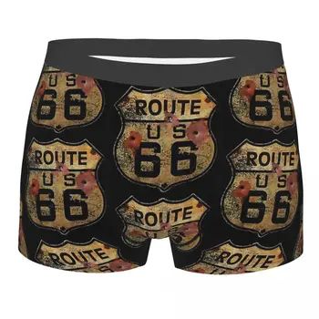 Мужские трусы-боксеры Route 66, нижнее белье с высокой воздухопроницаемостью, шорты с принтом высшего качества, подарки на день рождения