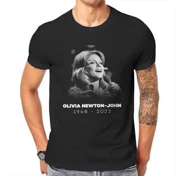 Мужские футболки Olivia Newton John, хлопковые топы, футболки Humor с коротким рукавом и круглым вырезом, футболка большого размера