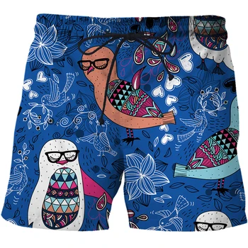 Мужские шорты Быстросохнущие Летние Пляжные шорты для отдыха на острове Короткая мужская одежда с 3D-печатью Повседневные удобные спортивные шорты для бега Мужские