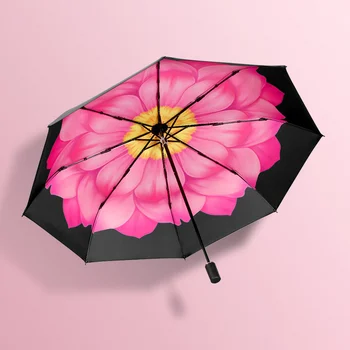 Мужчины Женщины Зонт от солнца и дождя с защитой от ультрафиолета, Ветрозащитные складные компактные зонты для путешествий на открытом воздухе