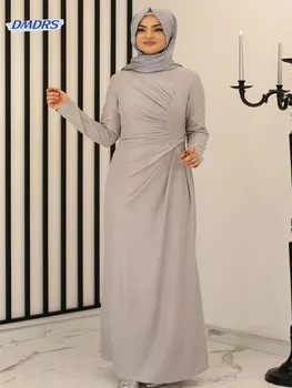 Мусульманское свадебное платье в пол с длинным рукавом, Элегантное вечернее платье трапециевидной формы, скромное Vestidos De Novia