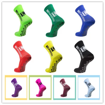 Мягкие высокие носки футбольного качества 2023, Мужские дышащие Новые противоскользящие утолщенные спортивные носки для бега, велоспорта, пеших прогулок, женские футбольные носки