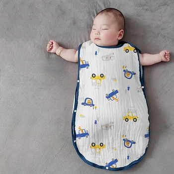 Мягкий спальный мешок для новорожденных Elinfant без рукавов из бамбукового хлопка, Теплое Носимое одеяло, зимний жилет с принтом, спальный мешок