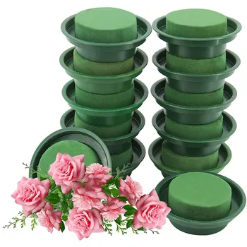 Набор для создания цветочных композиций своими руками, круглая чаша из цветочного пенопласта с зеленой круглой влажной пеной для свадебных цветов у прохода, украшения вечеринки