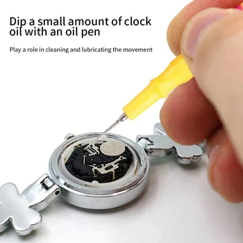 Набор масленок для часов, 1 масленка + 4 ручки для дозирования масла, пластиковый инструмент для смазывания часов, инструмент для ремонта часов у часовщика