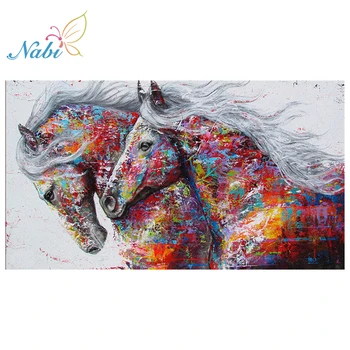 Наборы для алмазной живописи Nabi с лошадьми ручной работы, рукоделие, сделай сам, Алмазная вышивка, мозаика со стразами, изображение животного