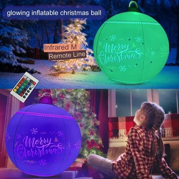 Надувные Рождественские шары, Рождественские украшения на открытом воздухе, Праздничные надувные шары со светодиодной подсветкой