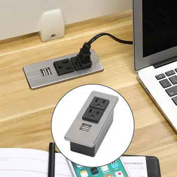 Настольная встраиваемая розетка переменного тока, встроенная USB-розетка для мебели