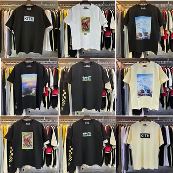 Несколько версий KITH Box, Футболка с логотипом, Мужская И женская высококачественная уличная одежда, Повседневная футболка с коротким рукавом, футболки, топ