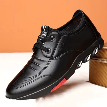 Новая мужская обувь Весенняя Британская повседневная Мужская обувь Модная Корейская дышащая обувь для ходьбы на плоской подошве Мужская легкая обувь на мягкой подошве