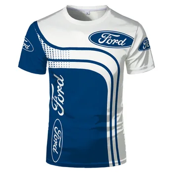 Новая мужская футболка с логотипом Ford Mustang, Модный бренд, высококачественная футболка с круглым вырезом и коротким рукавом Оверсайз, рубашка для мотогонок 6XL