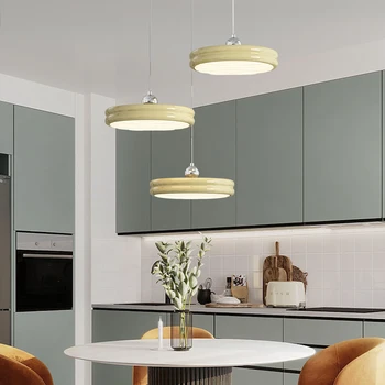 Новая современная люстра для столовой, кухонный остров, Подвесной светильник, Круглое украшение для дома с регулируемой яркостью, светильник для внутреннего освещения