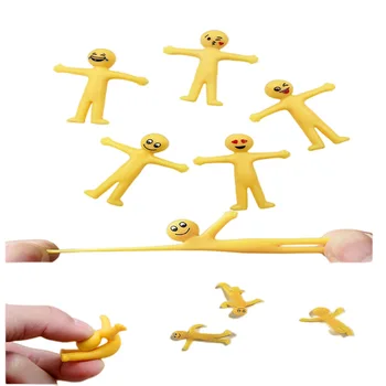 Новая специальная мягкая резина TPR Expression Yellow Villain Anti Stress Kawaii Can Pull Vent Doll Toy, забавные мягкие игрушки-непоседы