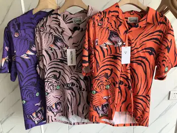 Новая технология
 Рубашки Tiger с полной печатью Wacko Maria Мужские Женские Уличная одежда в пляжном стиле Гавайев, рубашка с отворотом, технологичная одежда