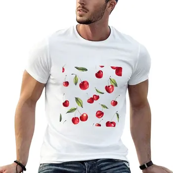 Новая футболка с акварельным рисунком Juicy Cherry, эстетичная одежда, спортивная рубашка, футболки для мальчиков, мужские футболки fruit of the loom