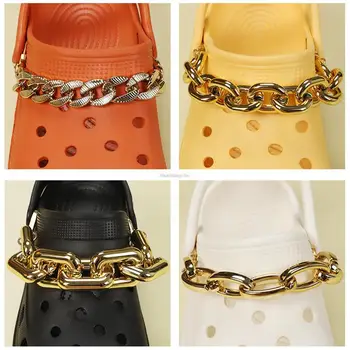 Новое обновление цепочки для обуви Crocs, роскошные золотые подвески Crocs, украшение для обуви для взрослых и детей, съемное для повторного использования, аксессуары Croc