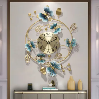 Новые китайские модные креативные часы для дома, гостиной, столовой, часы с бабочкой и орхидеей, декоративный настенный столик