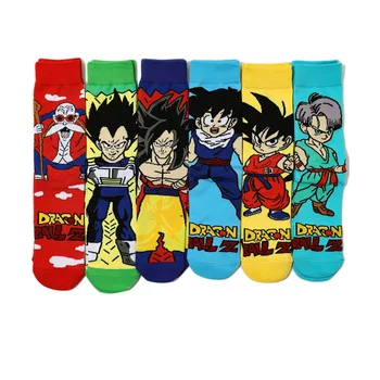 Новые носки из аниме Dragon Ball Z с мультяшным рисунком Torankusu, вязаные хлопчатобумажные носки из чистого хлопка, мужские модные носки-трубочки, прямые продажи