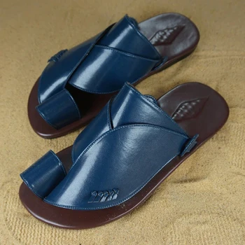 Новые римские сандалии Мужская летняя обувь большого размера 48 Мужские тапочки из искусственной кожи с открытым носком Уличные пляжные вечерние сандалии на плоской подошве