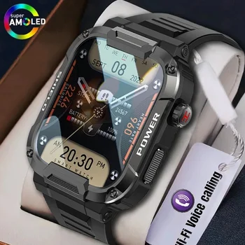 Новые умные часы для мужчин военного качества, уличные водонепроницаемые, Защищающие от падения, от давления, спортивные, фитнес, Bluetooth-вызов, умные часы 2023 г.